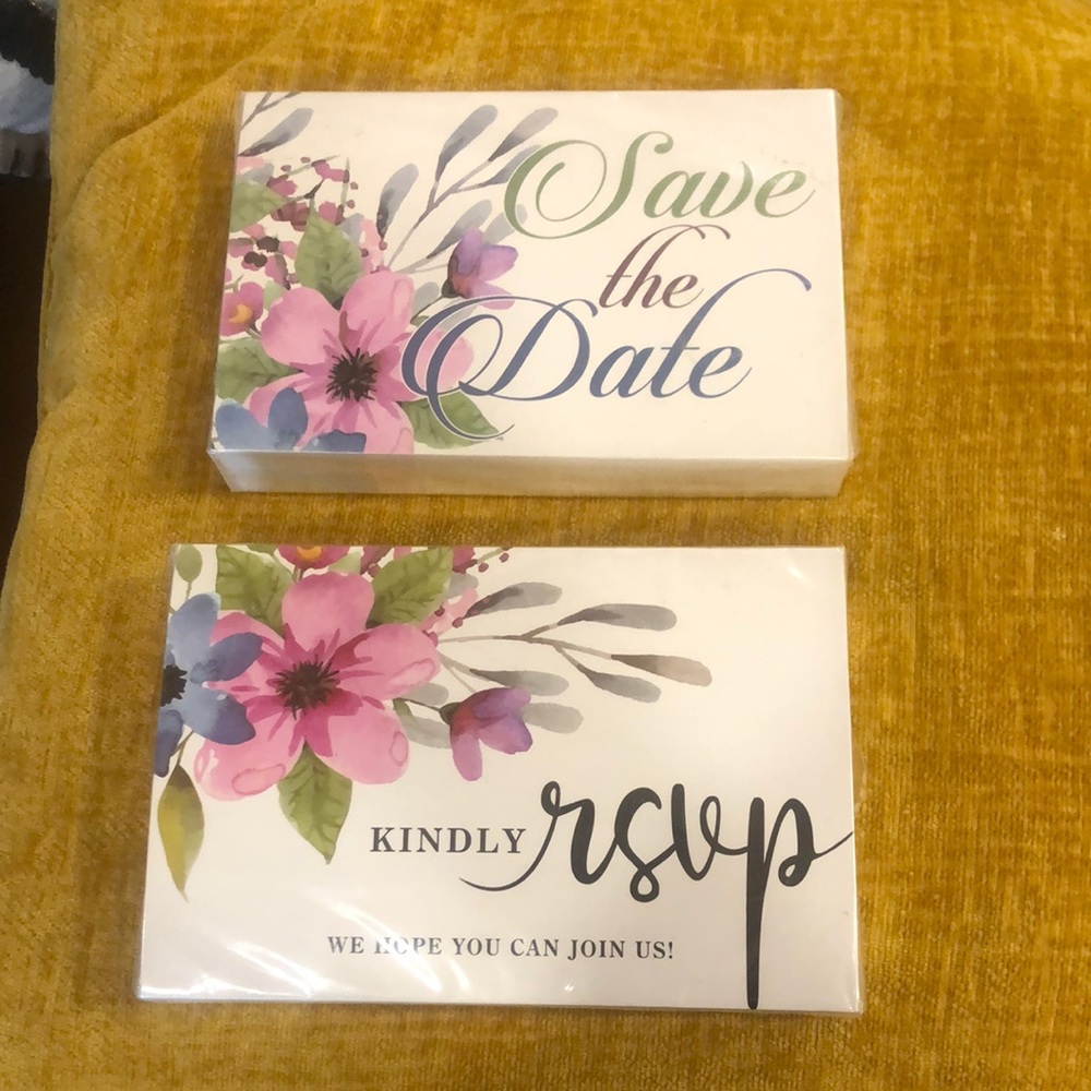 Save the date postcards invitation card and rsvp cards